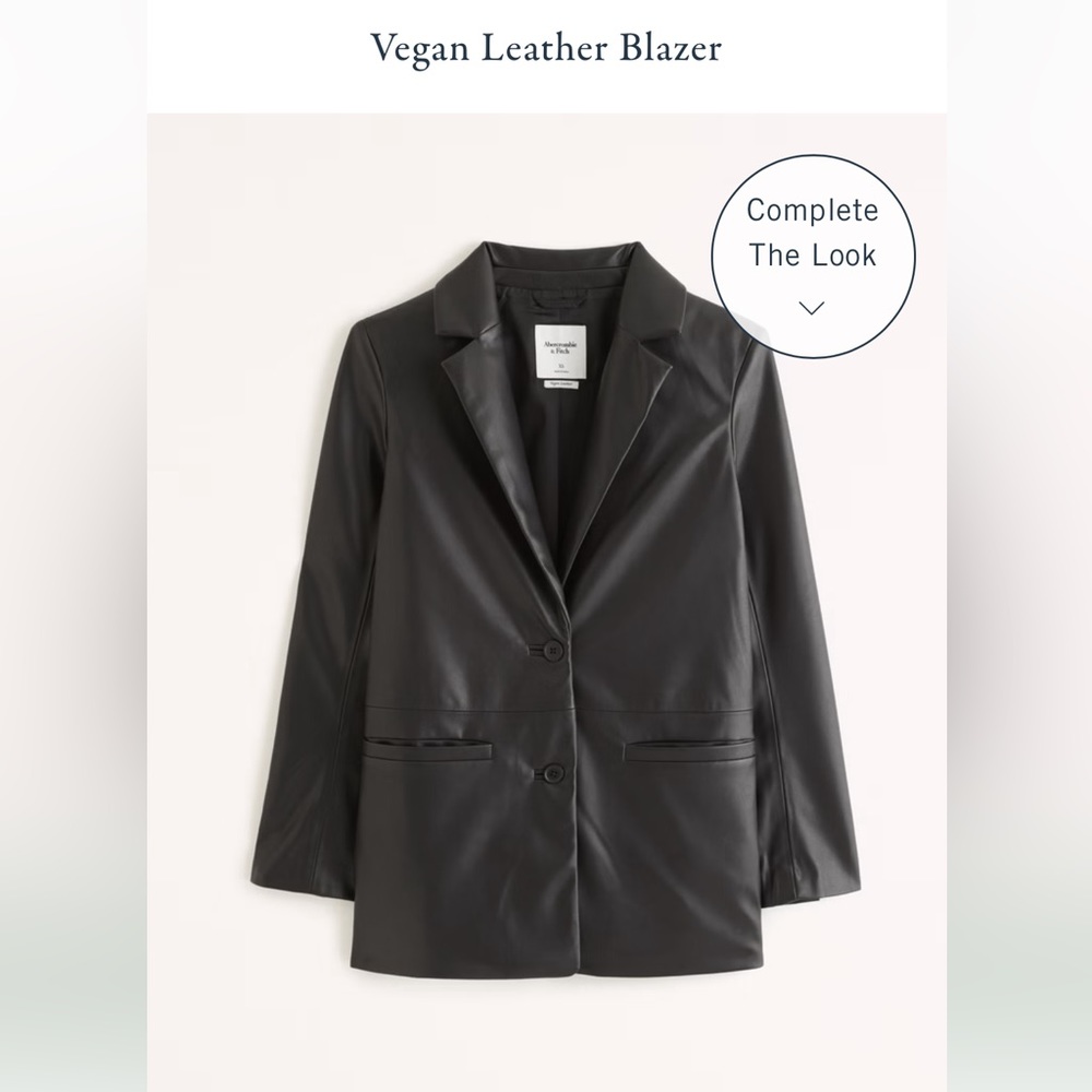Abercrombie and Fitch Black Vegan Leather Blazer